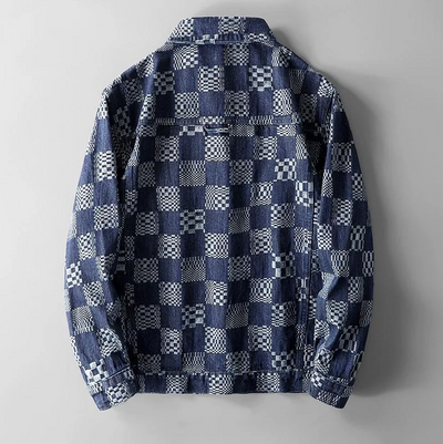 Modische karierte Jeansjacke für Herren