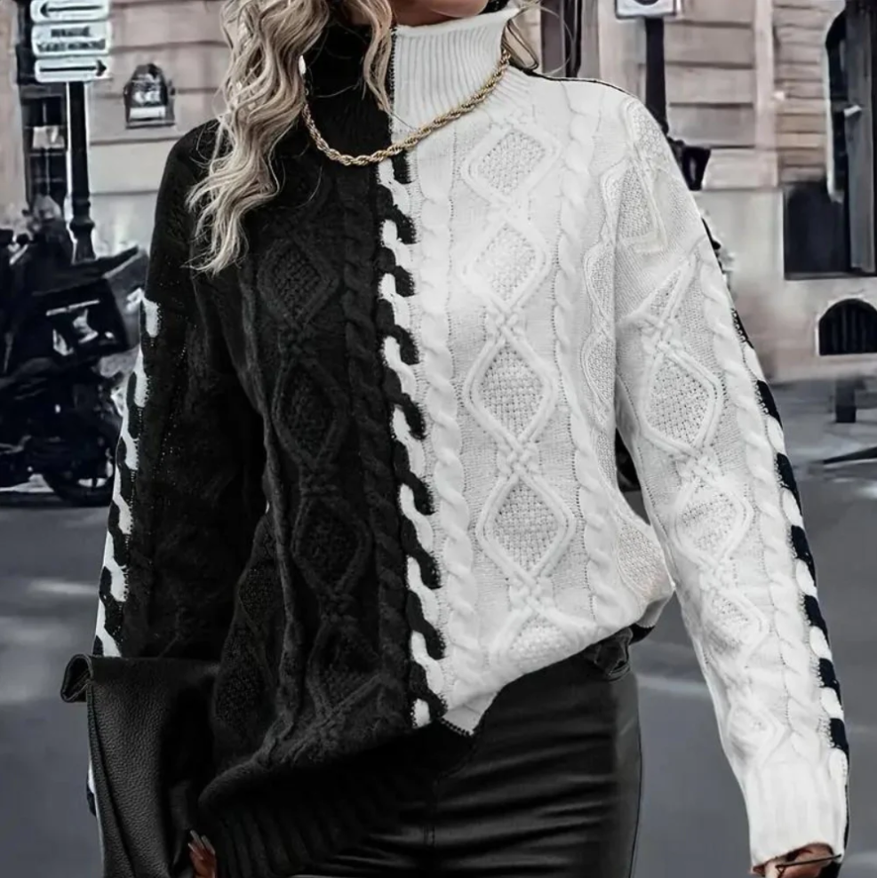 Lujza - stilvoller und moderner damen-rollkragenpullover für einen raffinierten look