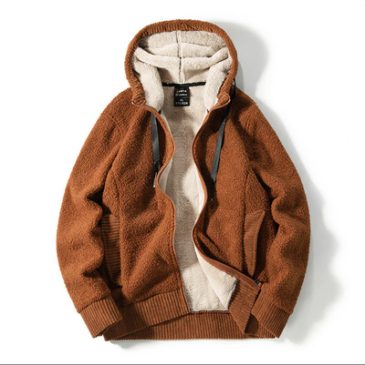 Warm gefütterter Herren-hoodie mit reißverschluss