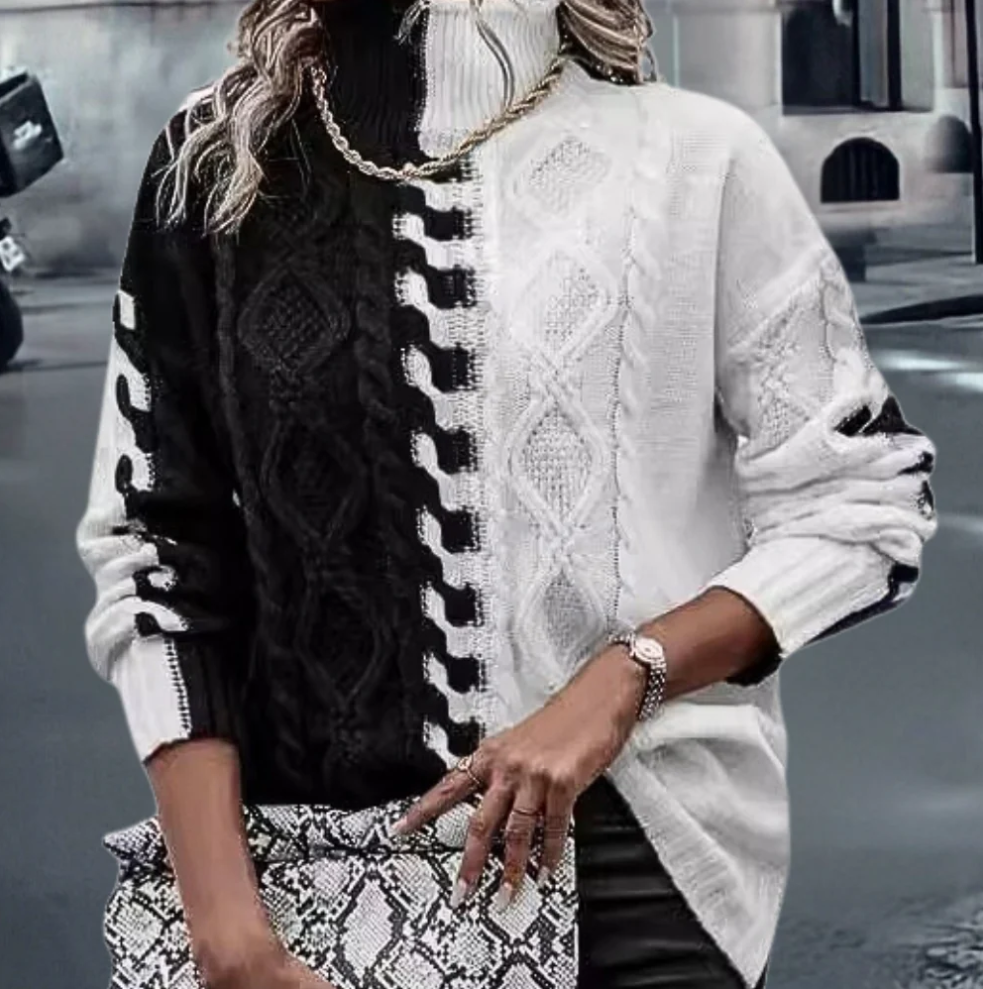 Lujza - stilvoller und moderner damen-rollkragenpullover für einen raffinierten look