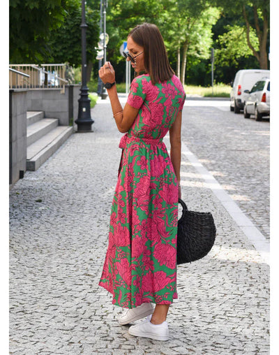 Suzanne – Elegantes V-Ausschnitt Kleid