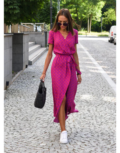 Suzanne – Elegantes V-Ausschnitt Kleid