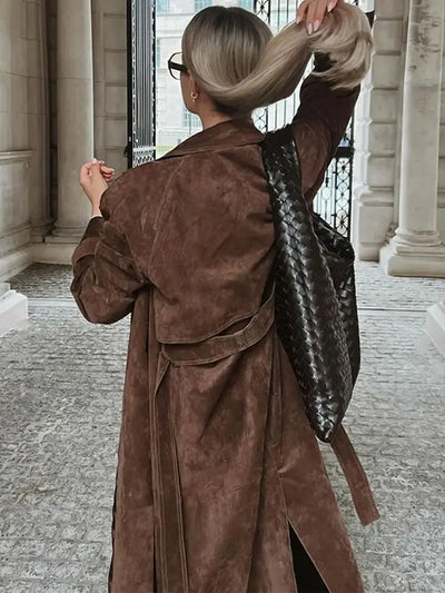 Estela® | Langer Wildledermantel