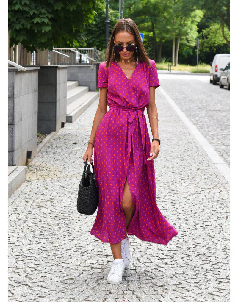 Suzanne – Elegantes V-Ausschnitt Kleid