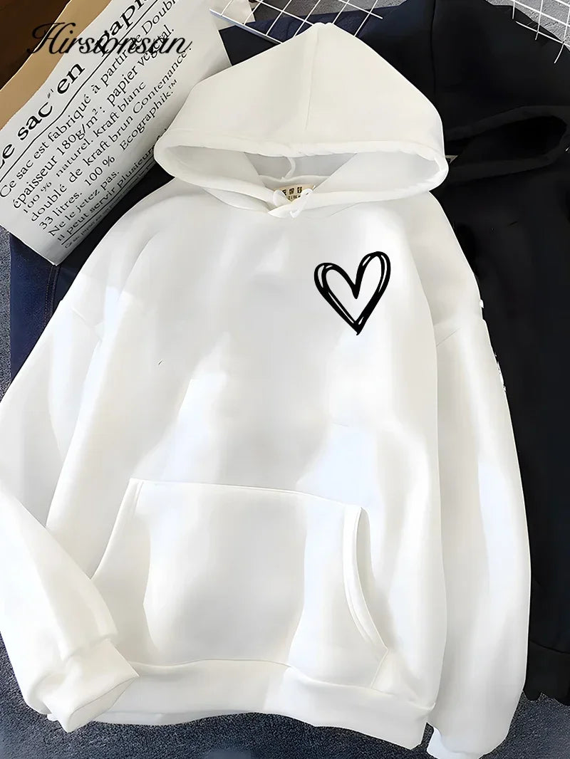 Cristina® | Übergroßer Kapuzenpullover mit Herz-Print für Damen