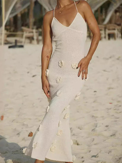 Ilona | Langes Neckholder-Kleid mit schmalen Trägern
