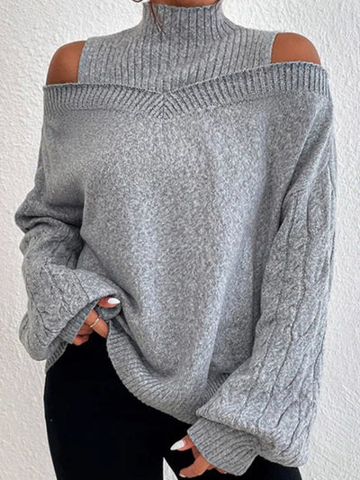 Off-Shoulder Rollkragenpullover für Damen