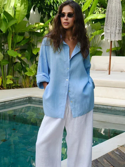 Damen Bluse Leinen Elegant – Luftig & Stilvoll