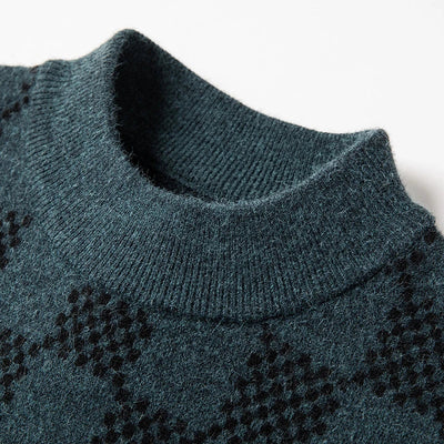 Herren-Strickpullover im Schachbrettmuster