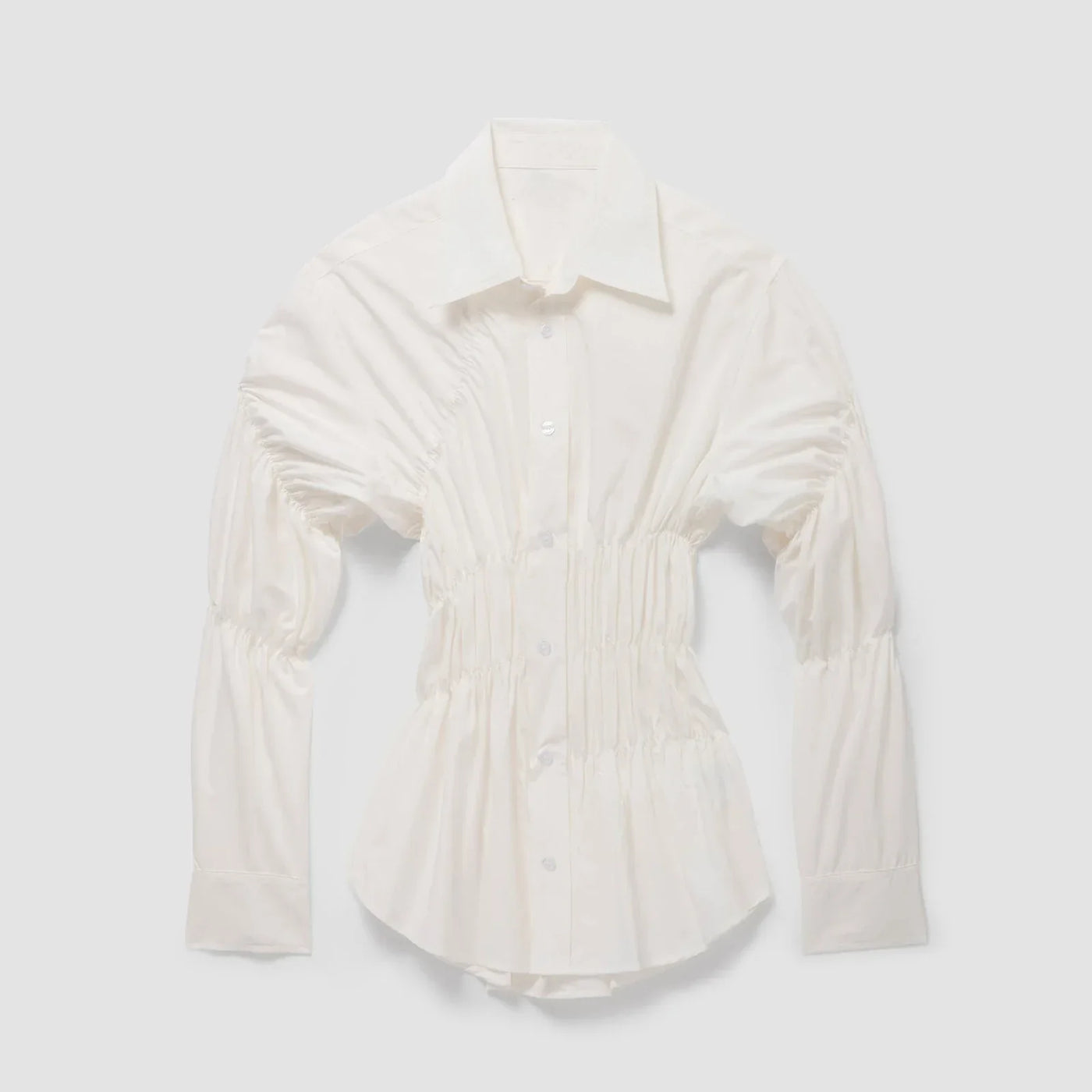 Raffinierte Bluse mit Raffung und Hemdkragen für Damen