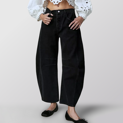 Vintage-Waschung Wide-Leg Jeans