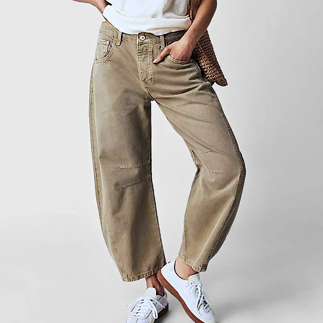 Vintage-Waschung Wide-Leg Jeans