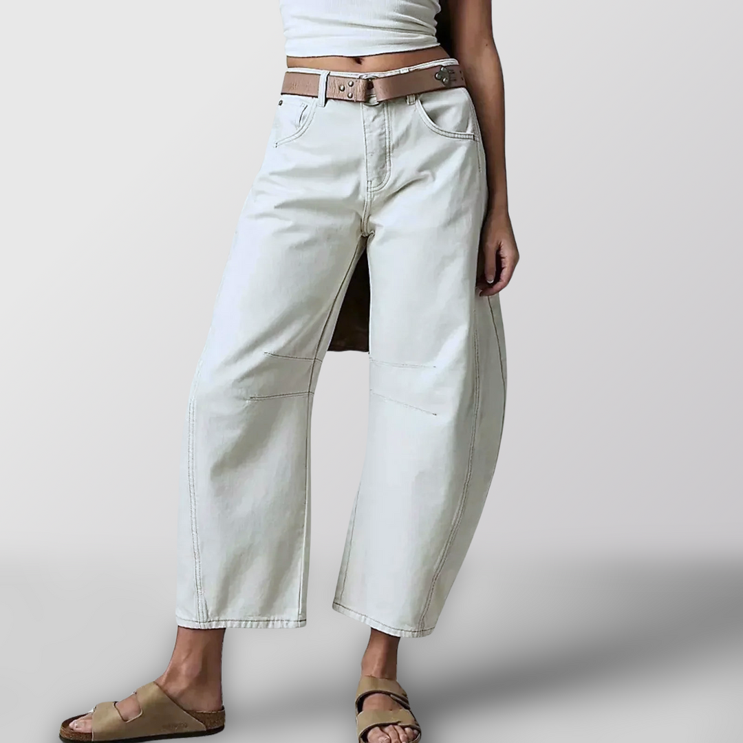 Vintage-Waschung Wide-Leg Jeans