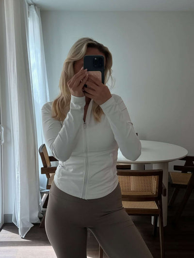 Damen Sportjacke – Leichte Fitnessjacke mit Reißverschluss