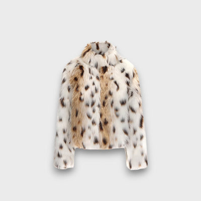 Leoline – Faux-Fur-Jacke im Animal-Design