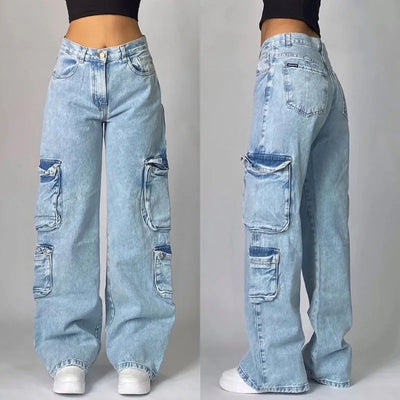 Damen Jeans – Baumwolle – Baggy Streetwear Stil – Weite Passform