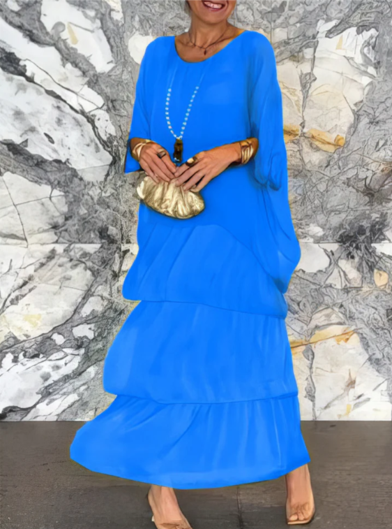 Caroline | Maxikleid mit weitem Rundhalsausschnitt