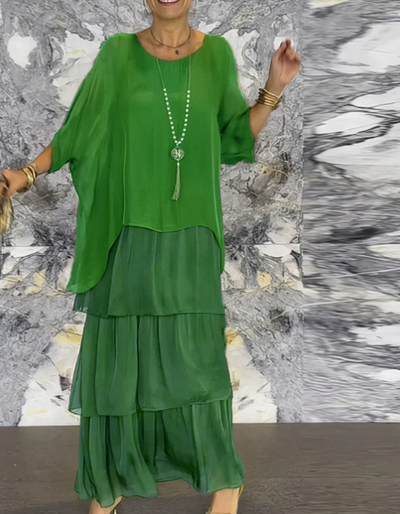 Caroline | Maxikleid mit weitem Rundhalsausschnitt