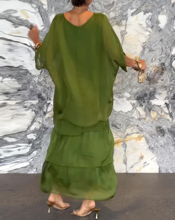 Caroline | Maxikleid mit weitem Rundhalsausschnitt