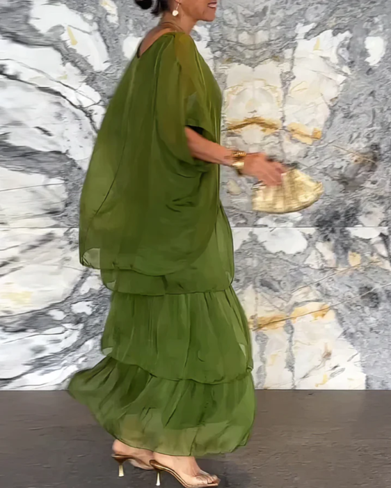 Caroline | Maxikleid mit weitem Rundhalsausschnitt