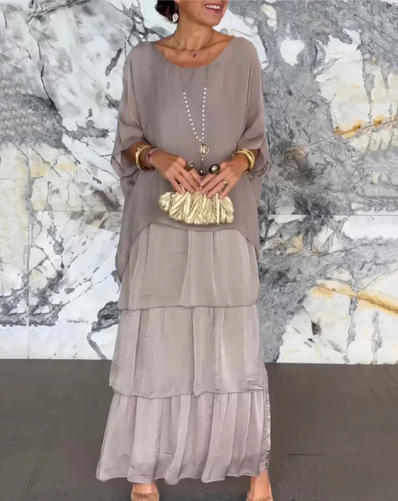 Caroline | Maxikleid mit weitem Rundhalsausschnitt