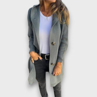 Fara – Strick-Cardigan mit Kapuze & Knopfleiste
