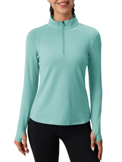 Tervona | Atmungsaktiver Damenpullover mit Viertel Reißverschluss