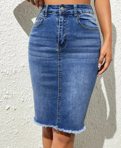 Gaia | Eleganter Midi-Denimrock