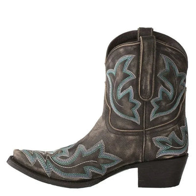 Bestickte cowboystiefel aus leder - Laurice