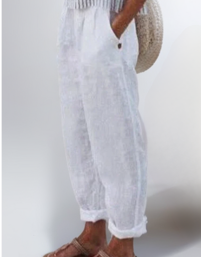 Diana | Lockere Hose aus Baumwolle und Leinen