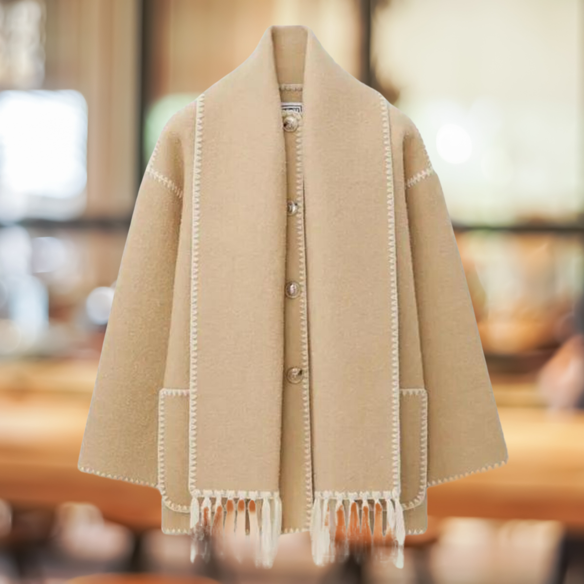 Gabriela® | Eleganter Wollmantel mit Winterschal