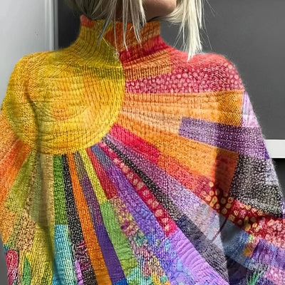 Hannah - Fröhlicher Bunter Rollkragenpullover