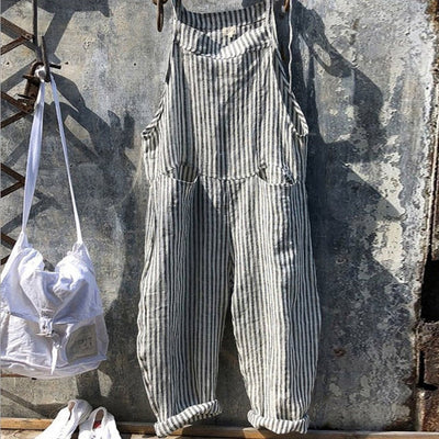HARPER - Gestreifter Baggy-Jumpsuit im Vintage-Look