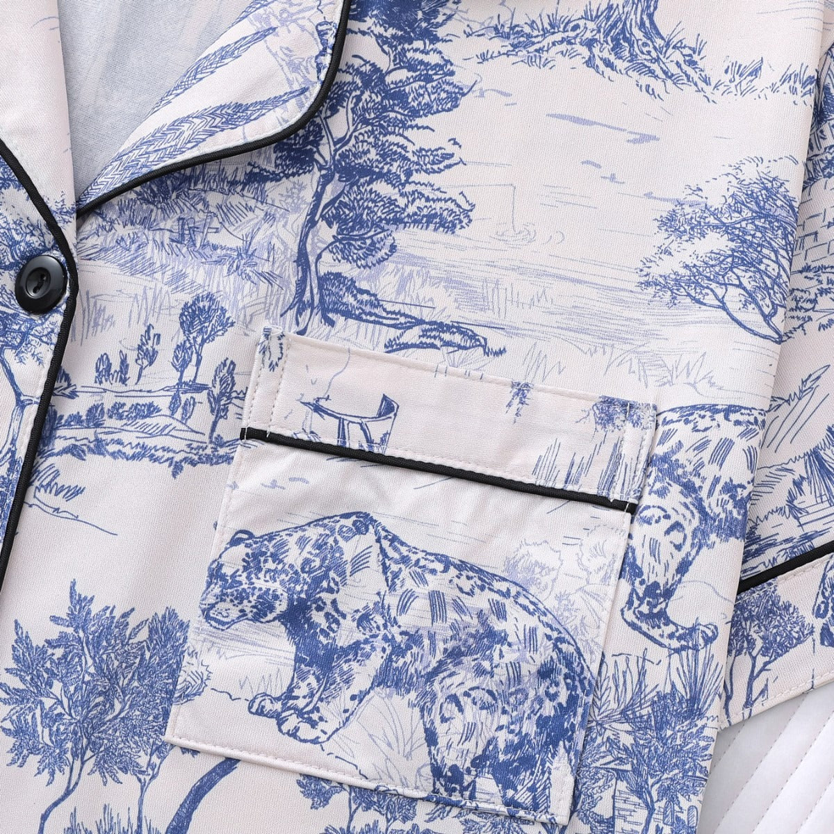 Damen Shorts Set mit Print und Kontrastbesatz – Sommer Co-ord