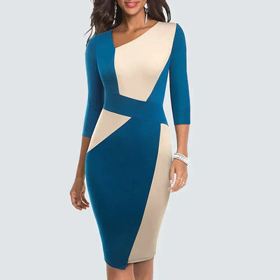 Yvaine – Einzigartiges Patchwork Bleistiftkleid für Damen