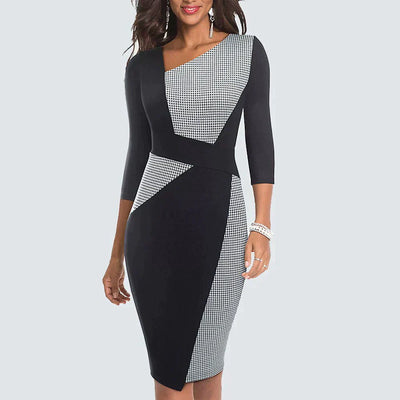 Yvaine – Einzigartiges Patchwork Bleistiftkleid für Damen