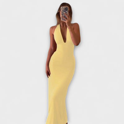 Elegantes Rückenfreies Abendkleid mit Halterdesign