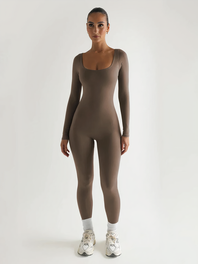 Langarm Yoga Jumpsuit Damen – Figurbetont & Atmungsaktiv