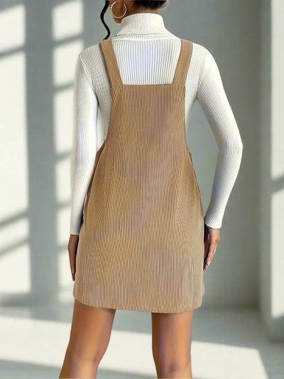 Antonette - Latzkleid aus geripptem Velours für Damen