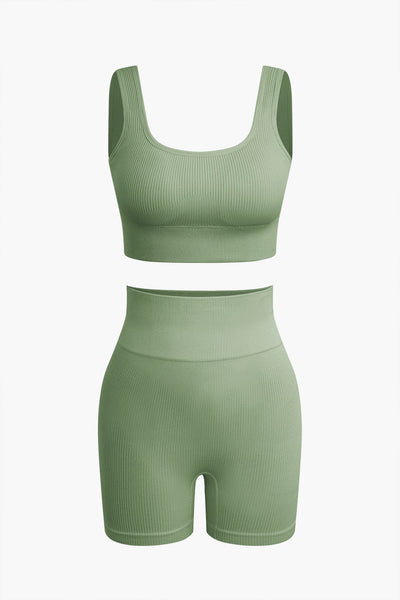 Elaine | Nahtloses Sport-Set mit Crop-Top & Yoga-Shorts
