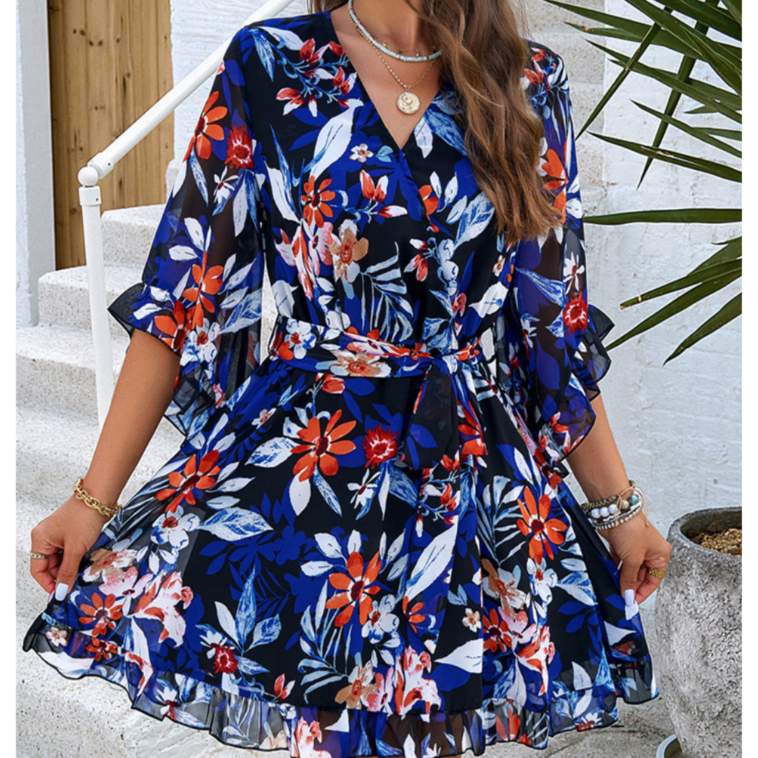 Nivara - Das luftige Midi-Kleid mit romantischem Blumen-Print