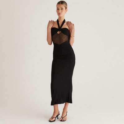 Miya | Langes Neckholder-Kleid aus Tüll