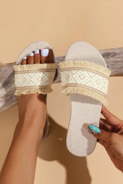 Slides de plage frangés