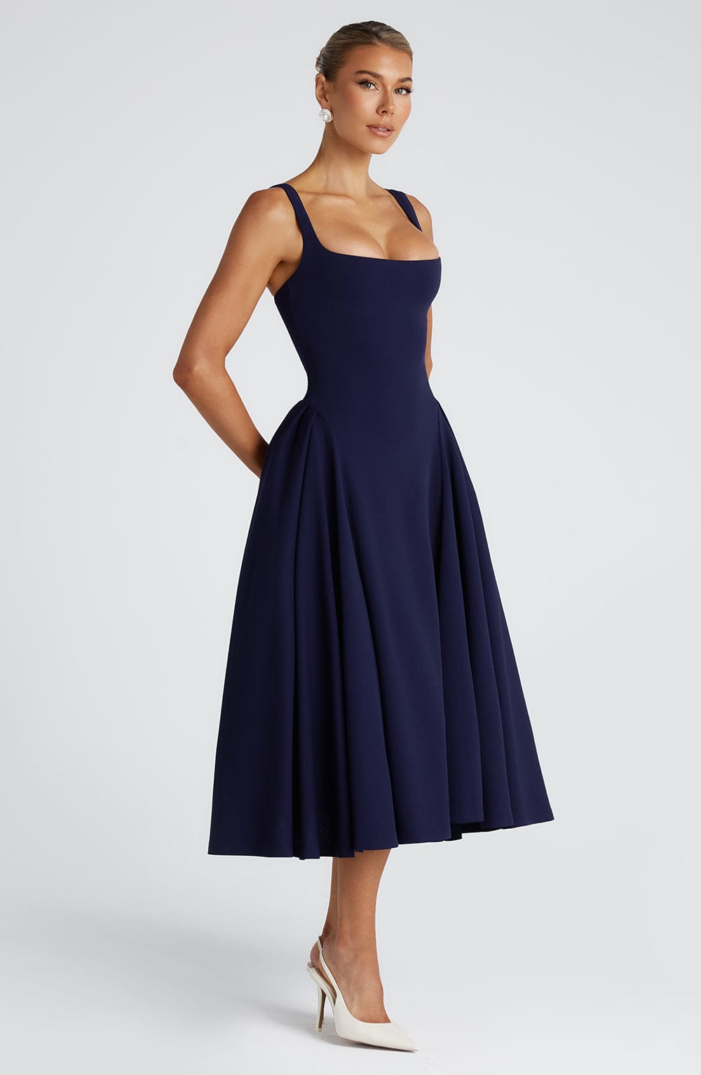 Betty | Navy Midi Kleid