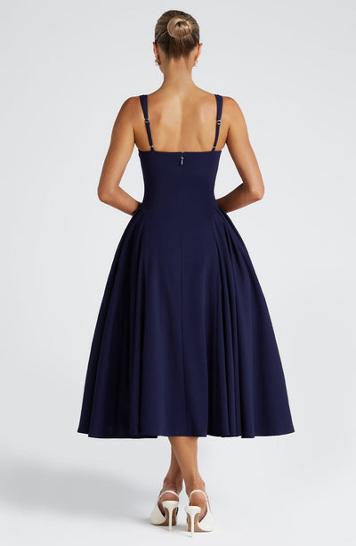 Betty | Navy Midi Kleid