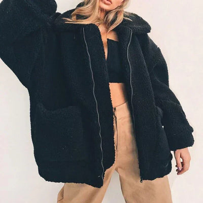 Julia® | Damen-Fleece-Sweatshirt mit breitem Kragen