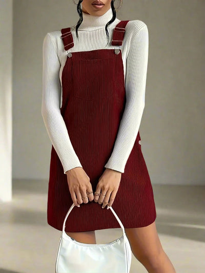 Antonette - Latzkleid aus geripptem Velours für Damen