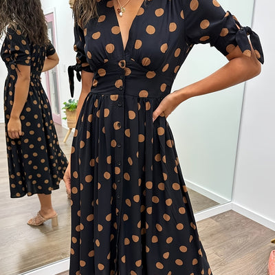 Martha | Retro-Polka-Dot Midi-Kleid