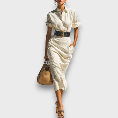 Isolde – Midi-Kleid mit kurzen Ärmeln