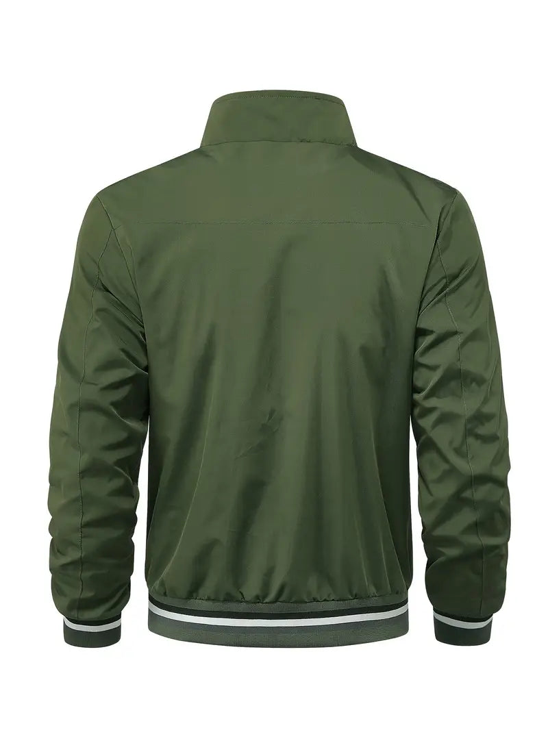 Stanton - Lässige Stehkragen Zip Up Jacke